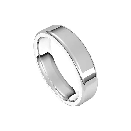 Flat 5 mm in platinum, angled view