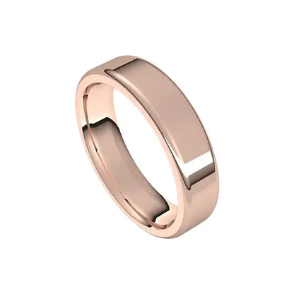 Flat 5 mm in rose gold, angled view