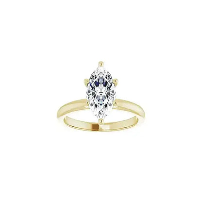 Hidden Halo with marquise centre stone in yellow gold, front view
