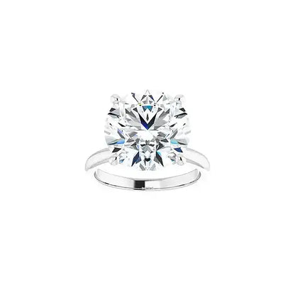 Hidden Halo with round centre stone in white gold, front view