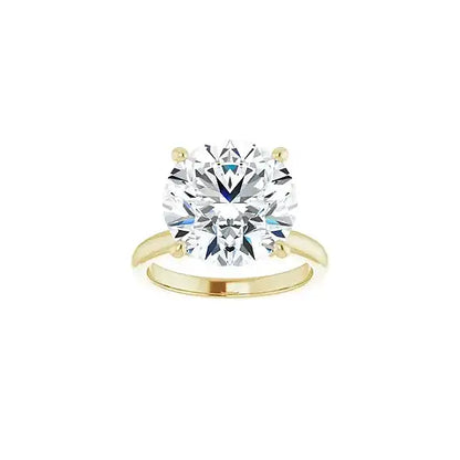 Hidden Halo with round centre stone in yellow gold, front view
