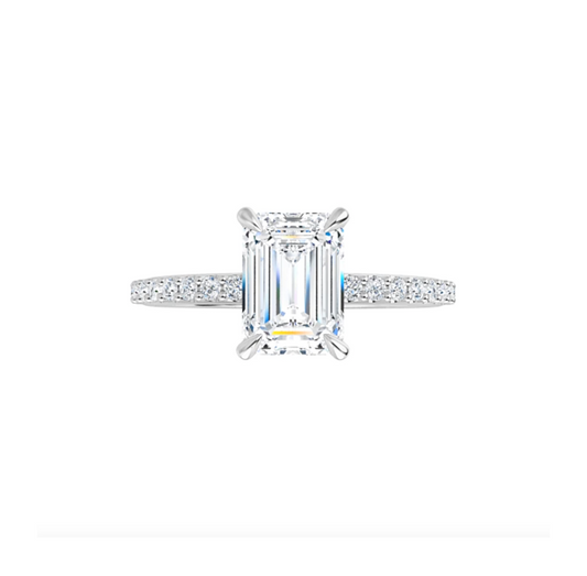 Hidden Halo Pave in white gold or platinum