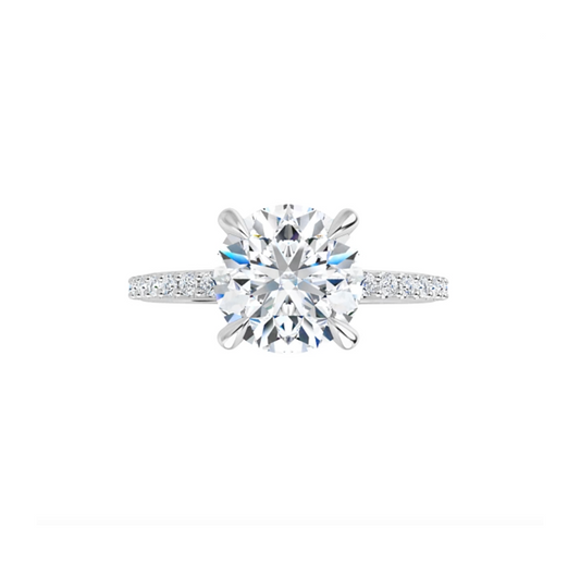 Hidden Halo Pave in white gold or platinum