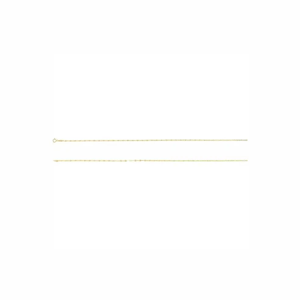 Kaylee sequin chain in yellow gold, shown at full length