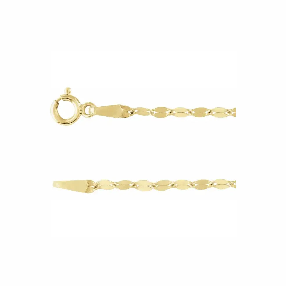 Kaylee sequin chain in yellow gold, close-up