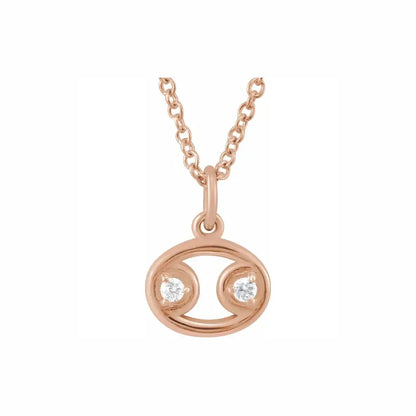 Mini Zodiac Pendant, Cancer sign in rose gold