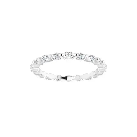 Mixed Shape Eternity Band in white gold, front view