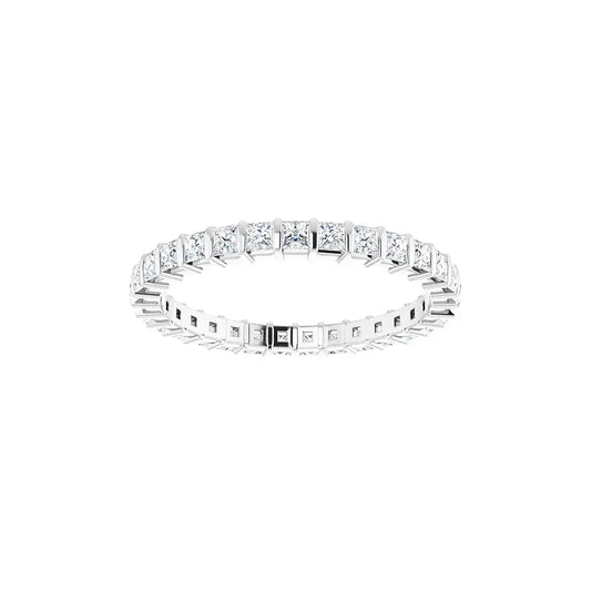 Petite Princess Bar Eternity Band in white gold, front view