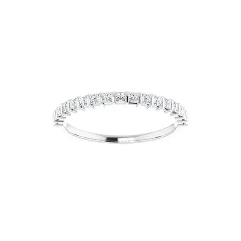 Petite Princess Bar Half Eternity Band in white gold, front view