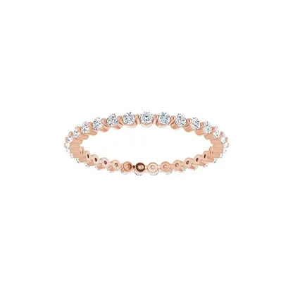 Petite Single Prong Eternity in rose gold, front view