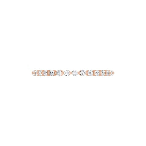 Petite Single Prong Eternity in rose gold, side view