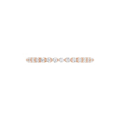 Petite Single Prong Eternity in rose gold, side view