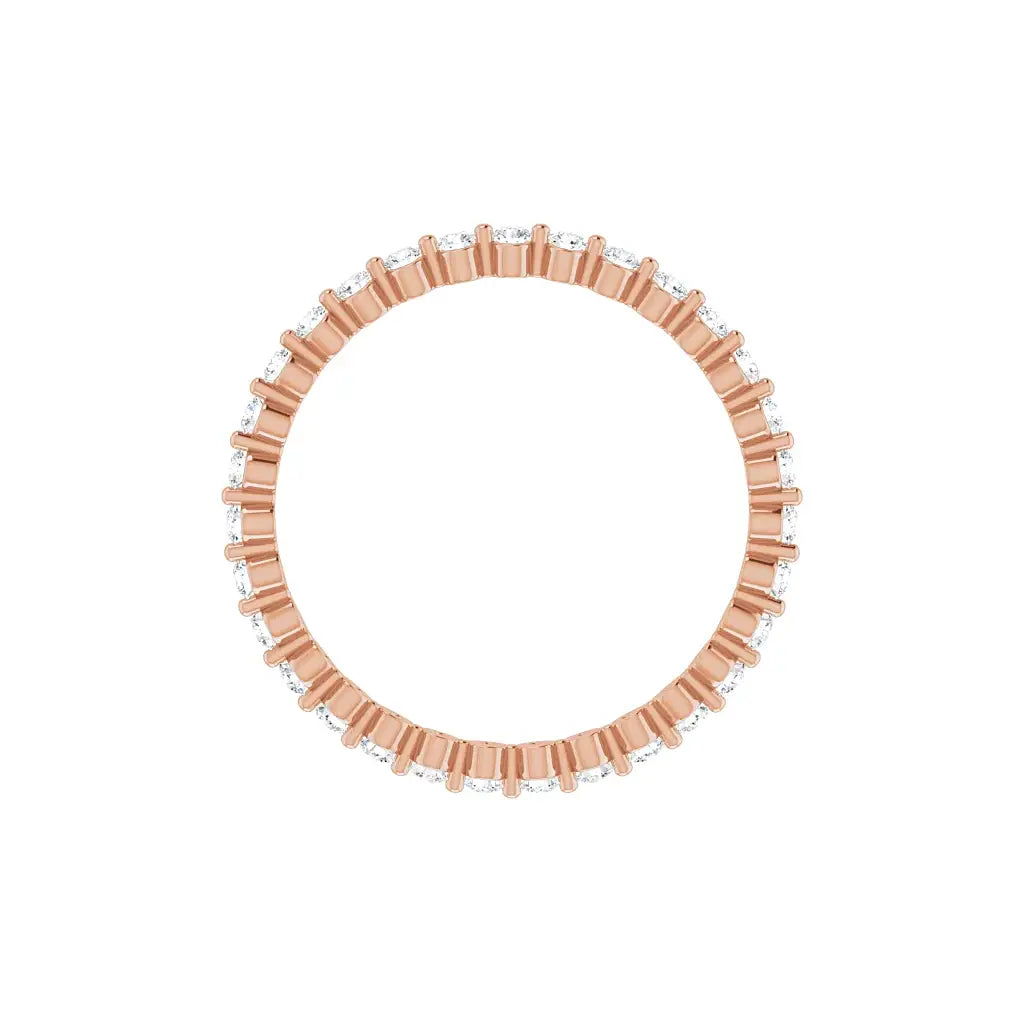 Petite Single Prong Eternity in rose gold, top view
