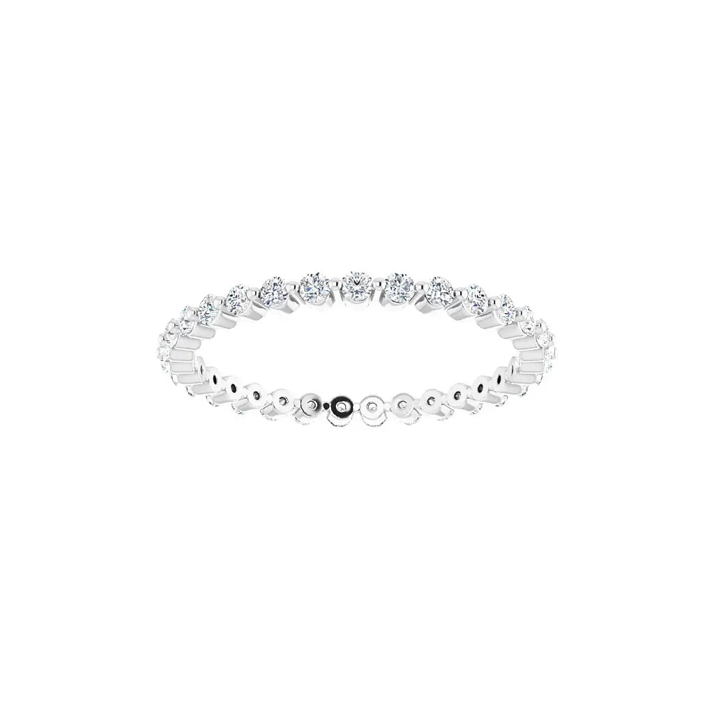 Petite Single Prong Eternity in white gold, front view