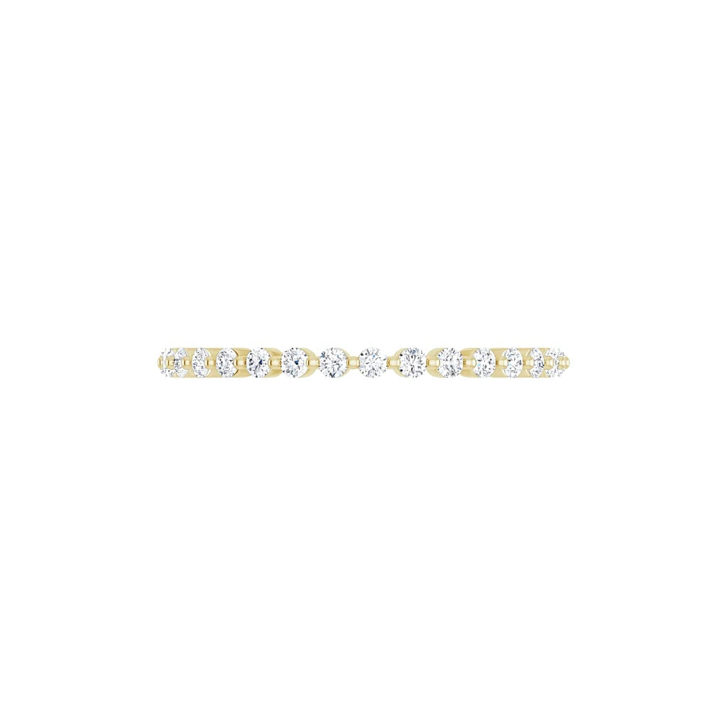 Petite Single Prong Eternity in yellow gold, side view