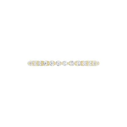 Petite Single Prong Eternity in yellow gold, side view