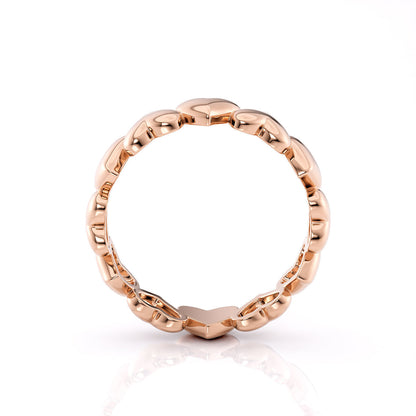 Puffy Hearts Ring in rose gold, top view