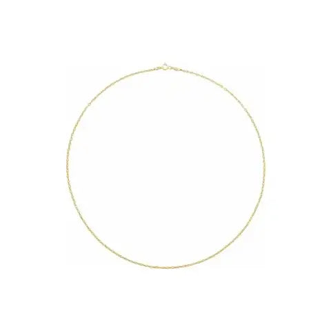 Full view of the dainty Taylor Necklace in 14k yellow gold