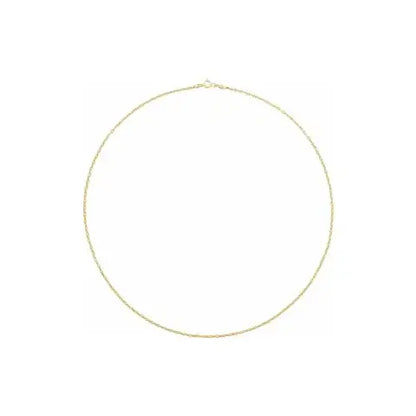 Full view of the dainty Taylor Necklace in 14k yellow gold